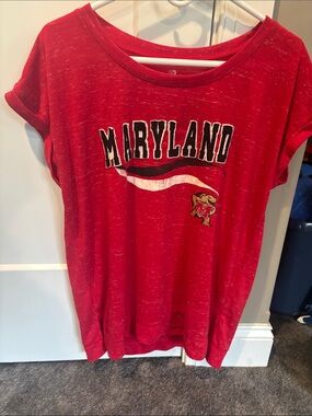 Colosseum Red Graphic Tee with White Logo Detail